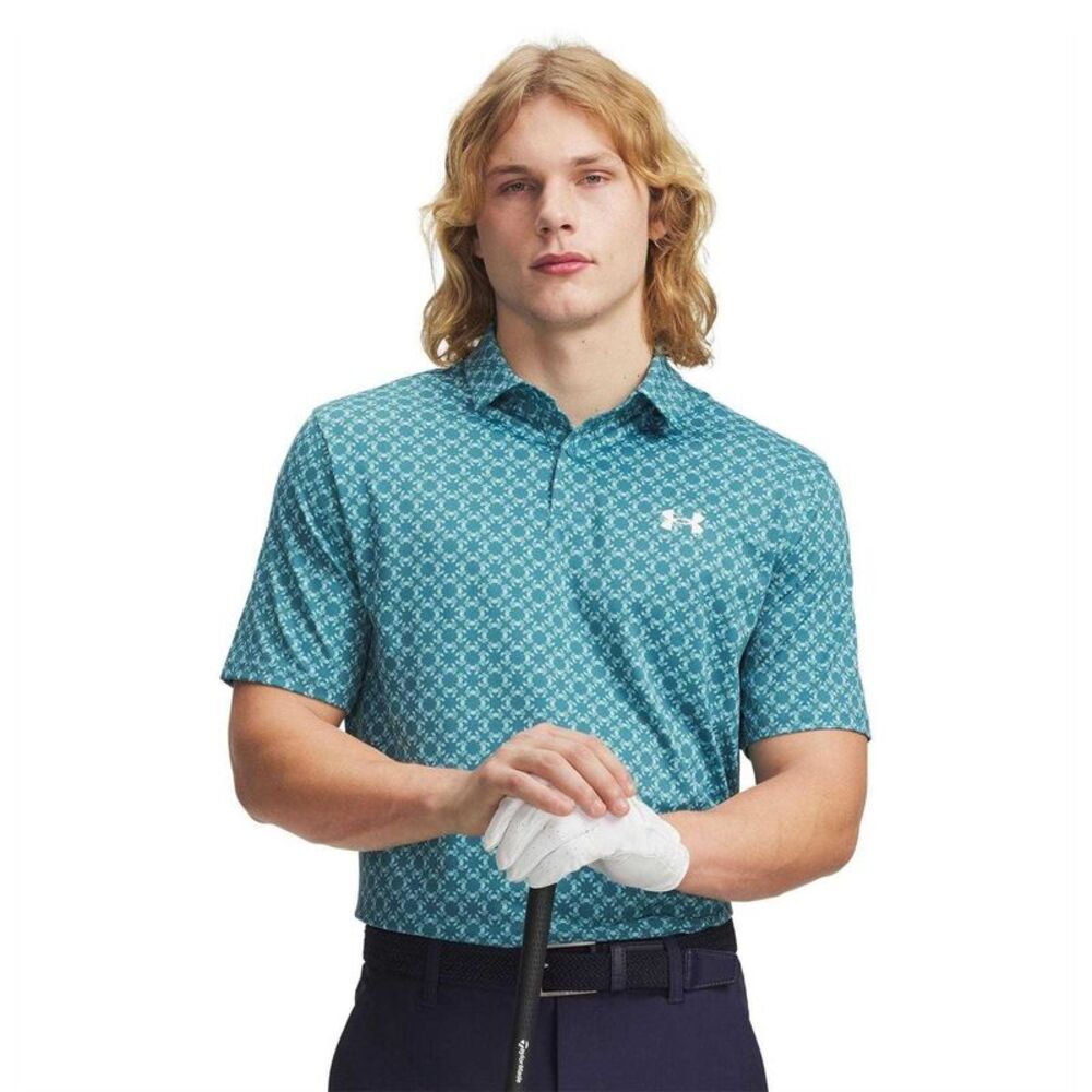 Under Armour Mens Matchplay Crab Polo Shirt / Blue/White
